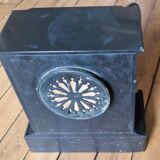 Napoleon III style black marble clock, in working condition