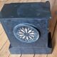 Napoleon III style black marble clock, in working condition