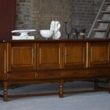 Danish enfilade from the mid-modern century in dark stained oak, 1960s.