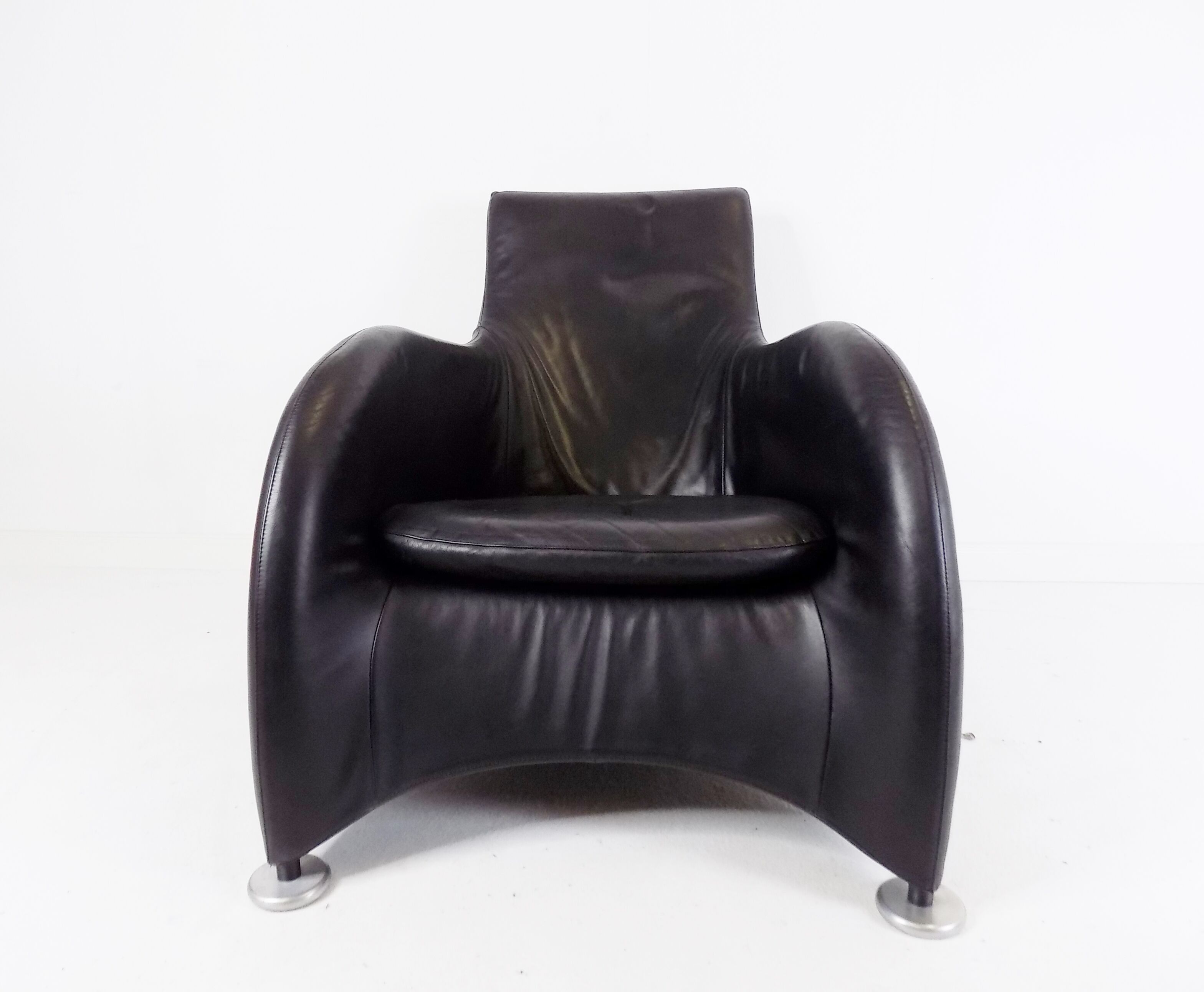 Montis Loge leather armchair with ottoman by Gerard van den Berg