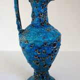Large Fat Lava enamel vase by Charles Cart, Sea Foam, 1960