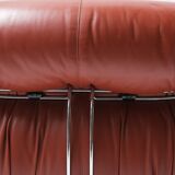 Vintage Soriana set in red leather by Afra e Tobia Scarpa for Cassina Italy