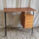 Bureau moderniste en métal et bois - années 60/70