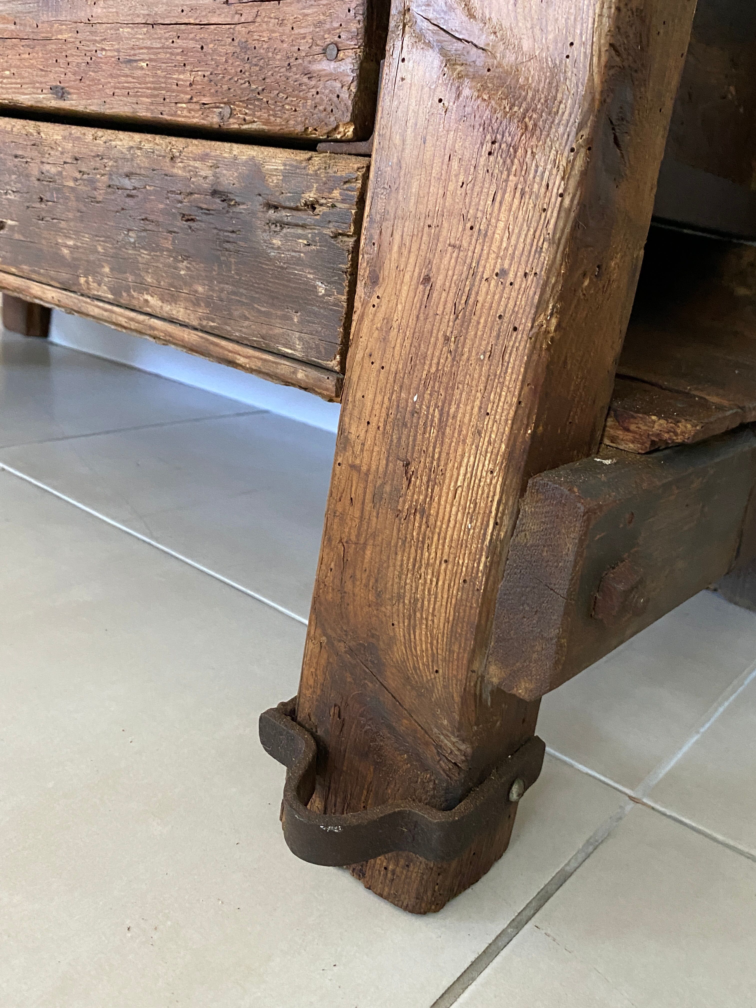 Old wooden workbench