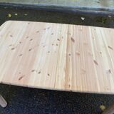 Scandinavian extendable dining table renovated in solid wood 180cm