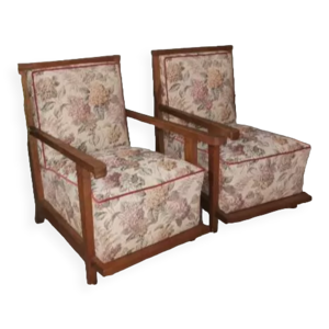 Paire de fauteuils bohème art