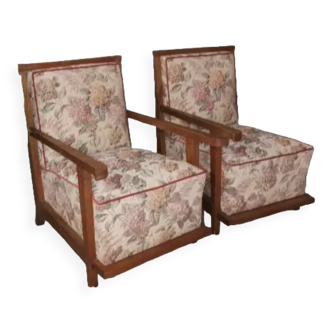 Pair of bohemian art deco armchairs from the 50s
