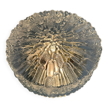 Ancienne applique ou plafonnier en verre texturé vintage