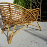 Cradle rattan basket