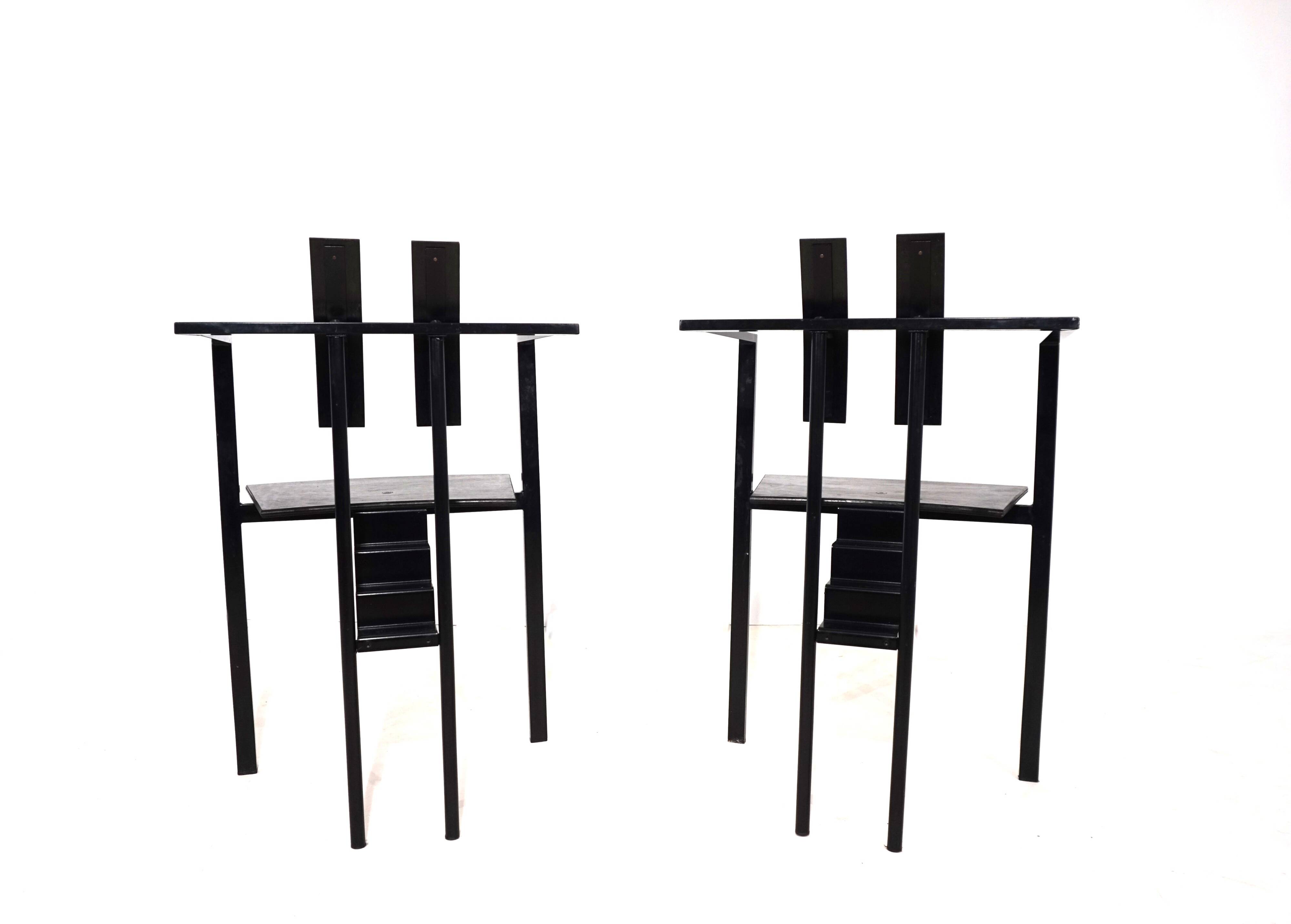 KFF Trix Memphis set of two dining chairs by Karl Friedrich Förster, 1988