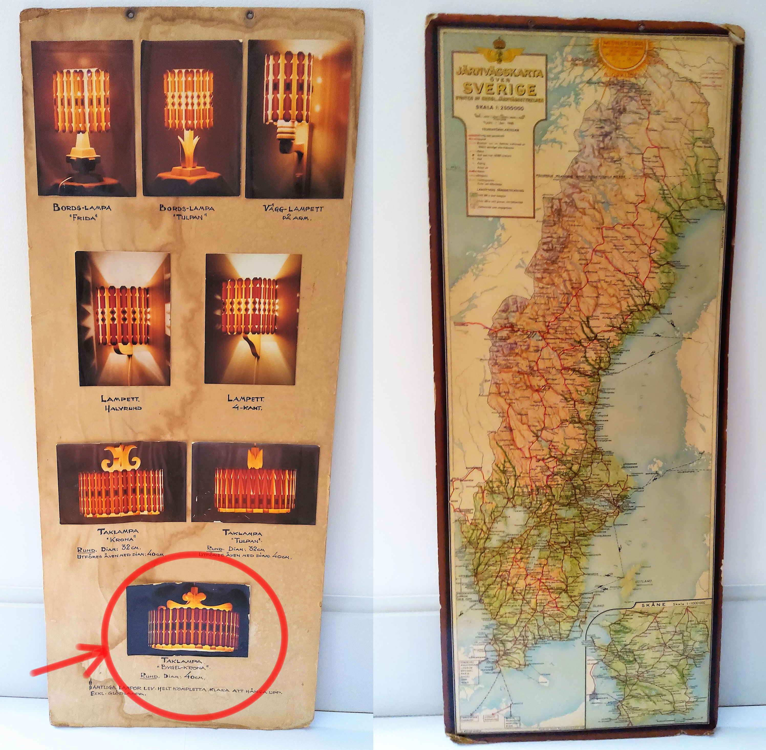 Scandinavian vintage pine suspension 1960