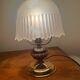 Vintage table lamp in brass and pleated opaline glass.