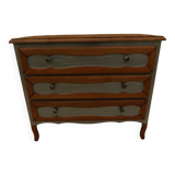 Commode de style en bois massif 3tirois, totalement relookée
