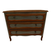 Stylish 3-drawer solid wood chest of drawers, completely revamped