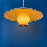 Vintage Louis Kalff enamel opaline glass pendant lamp