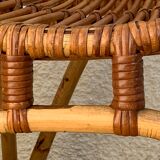 Chair and armchair in vintage rattan 1950