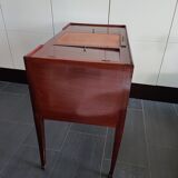 Dressing table with mirror and leather covering