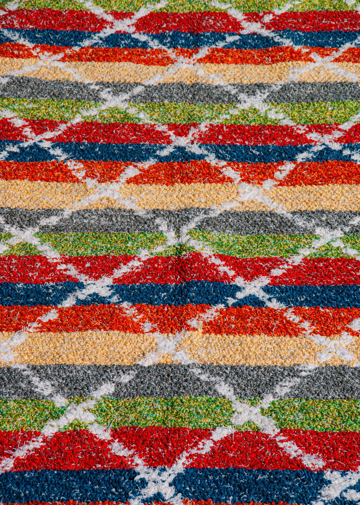 Recycled cotton handmade rug - Reversible - Multicolor