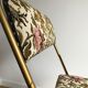 Chaise pliante vintage lafuma chantazur au tissu brodé fleuri