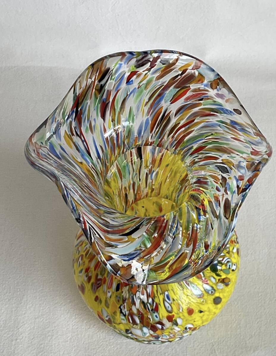 Vintage Murano Millefiori Glass Vase – Mouth Blown – Italy