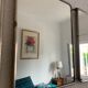 Vintage mirror 1960 triptych ivory barber - 24 x 58 cm