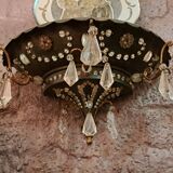 Religious wall light with tassels and eglomised glass