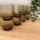 8 Luminarc smoked glass water glasses