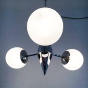 Art Deco Metal and Glass Chandelier