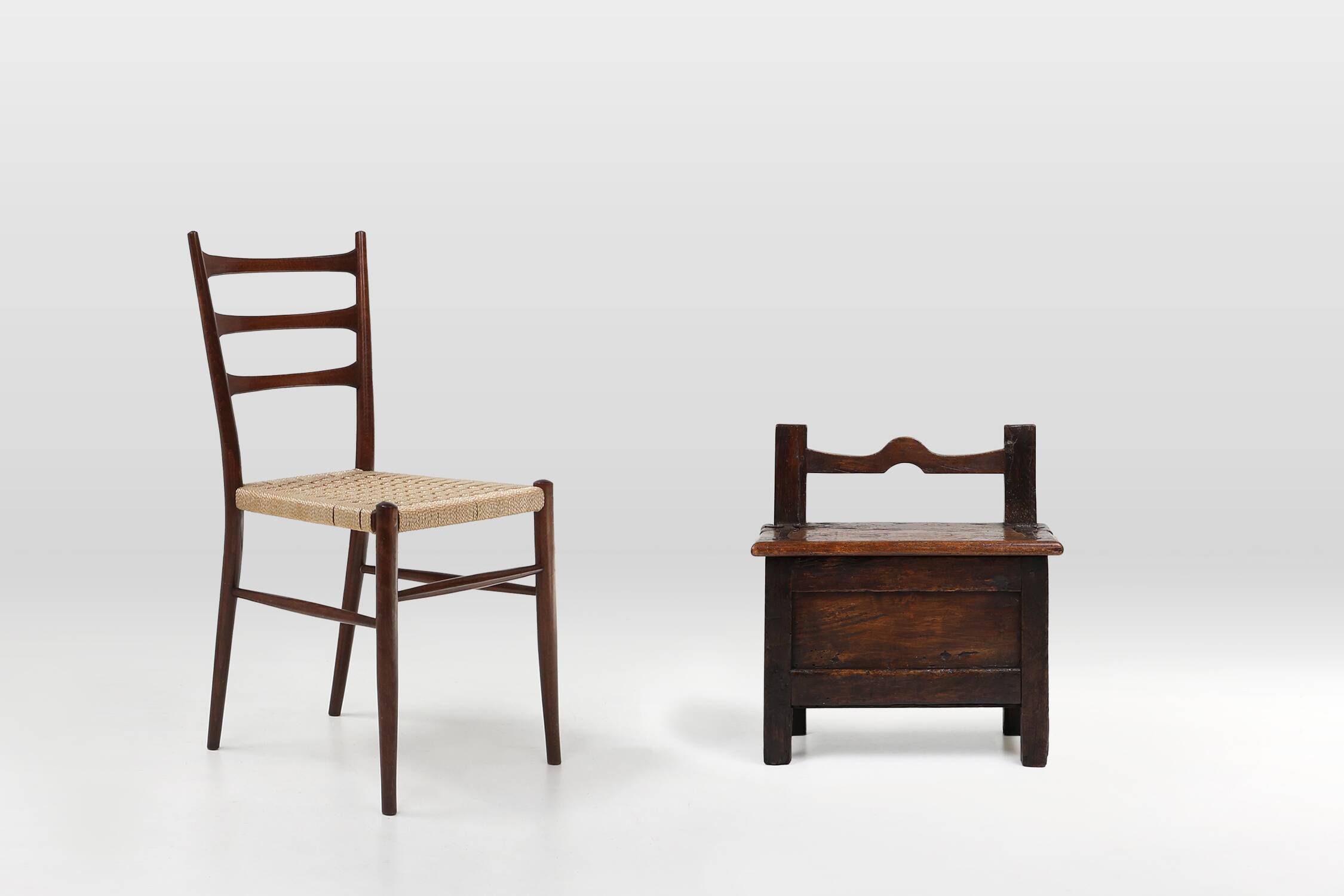 16th Century French wooden stool with storage and nice patina