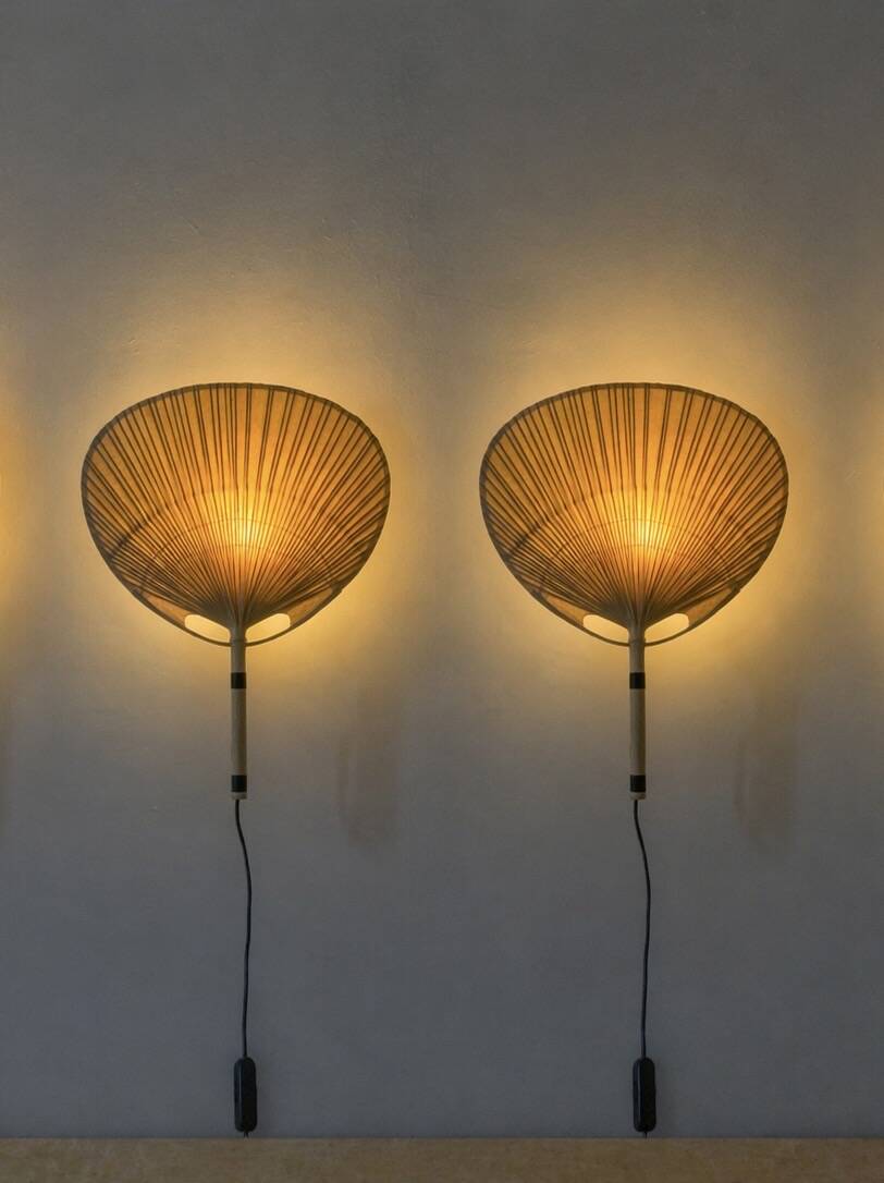 Uchiwa wall light pair by Ingo Maurer