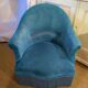 Blue toad chair, velvet