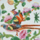 Porcelain plate XIXth Canton with floral decoration birds and butterflies