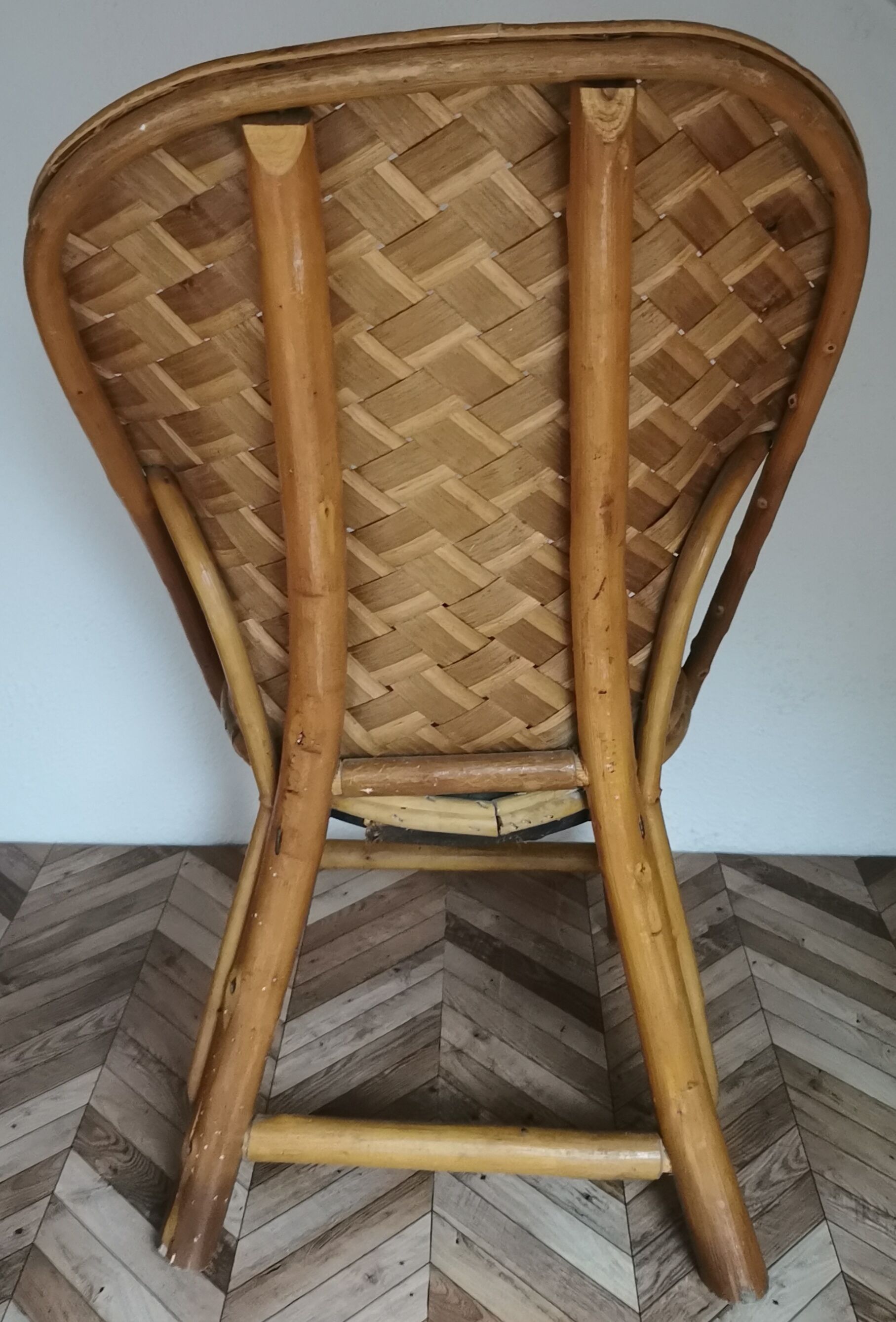 Vintage chestnut wood child chair