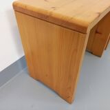 Pair of vintage Charlotte Perriand Les Arcs stools in pine from the 60s 70s
