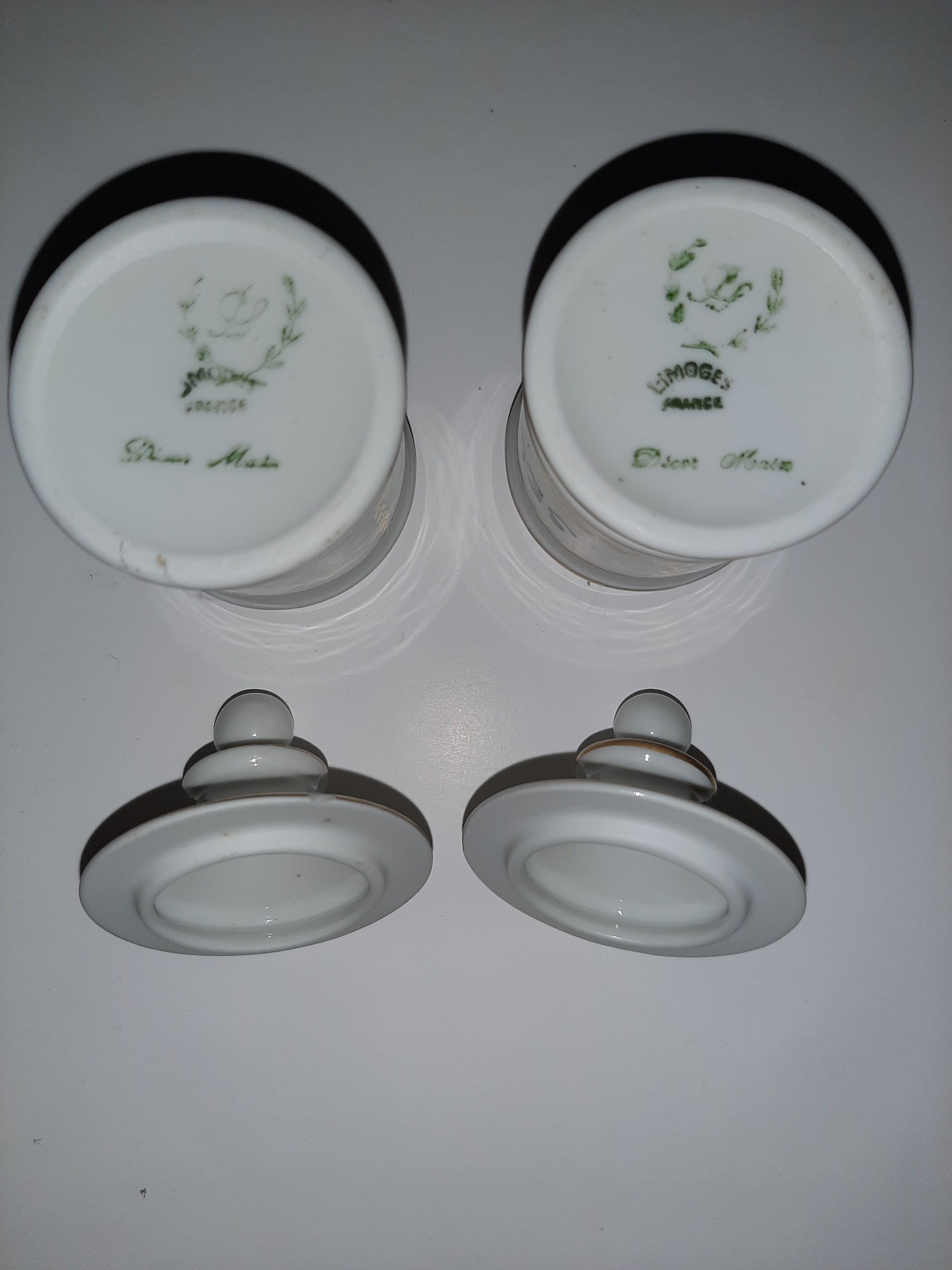 Limoges porcelain pepper and salt duo