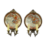 Pair of porcelain sconces from The Meiji period