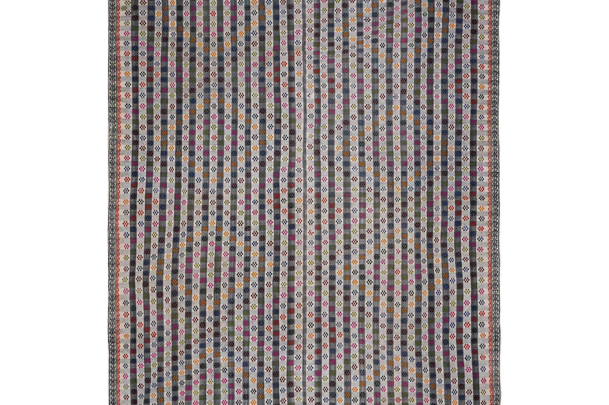 Vintage Turkish kilim handwoven 210x303 cm