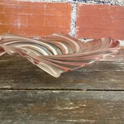 Vintage Art Nouveau Moulded Glass Cup Old Wave