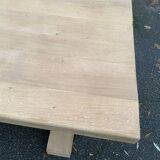 Restored 19th century solid oak monastery dining table, 215cm