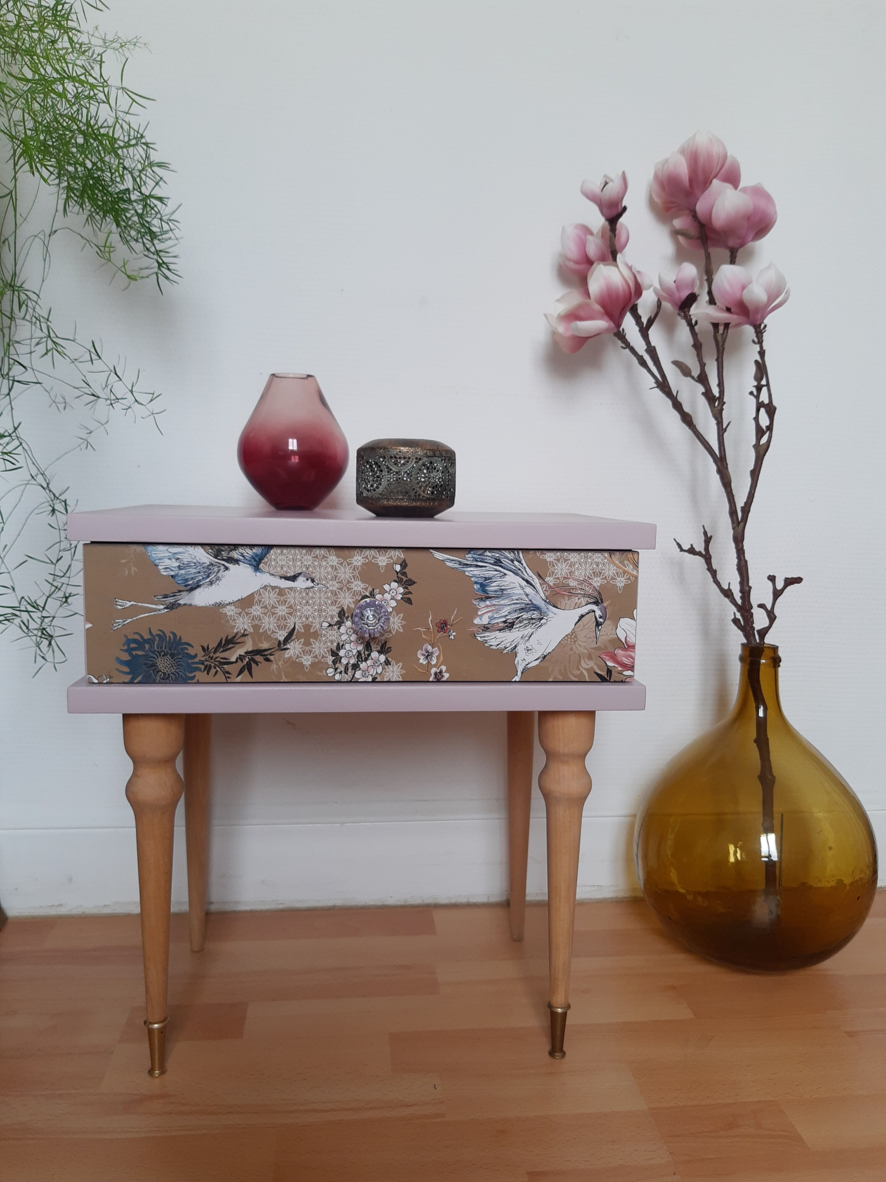 Vintage bedside table revamped