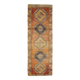 1970s vintage Turkish Oushak handmade wool cotton orange runner rug 103x330
