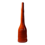 Bright orange mid-century decorative bottle lamp base glazed pottery.