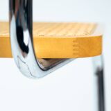 4 Bauhaus wicker chairs, in the style of Marcel Breuer, stackable