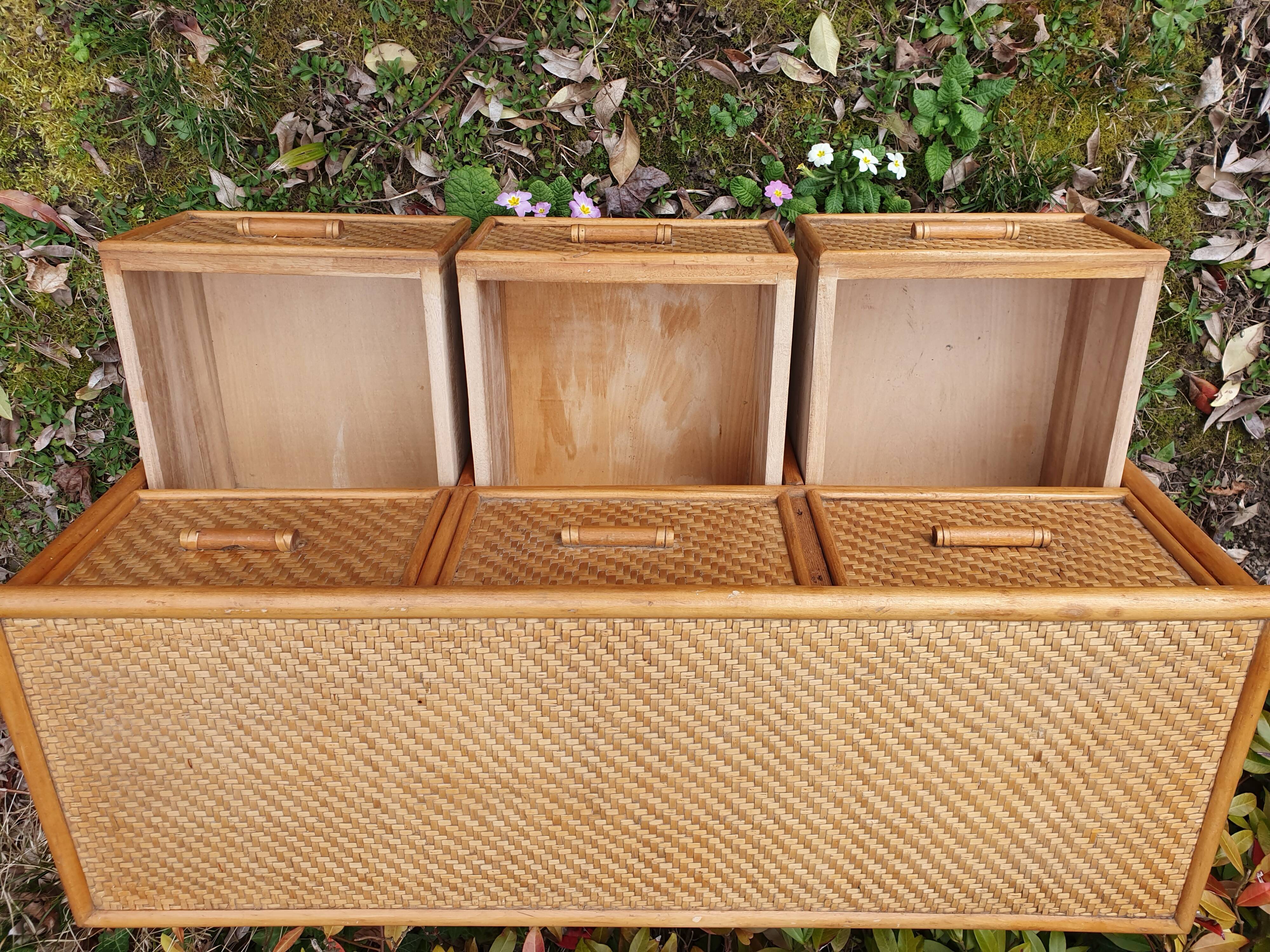 Meuble rotin vintage