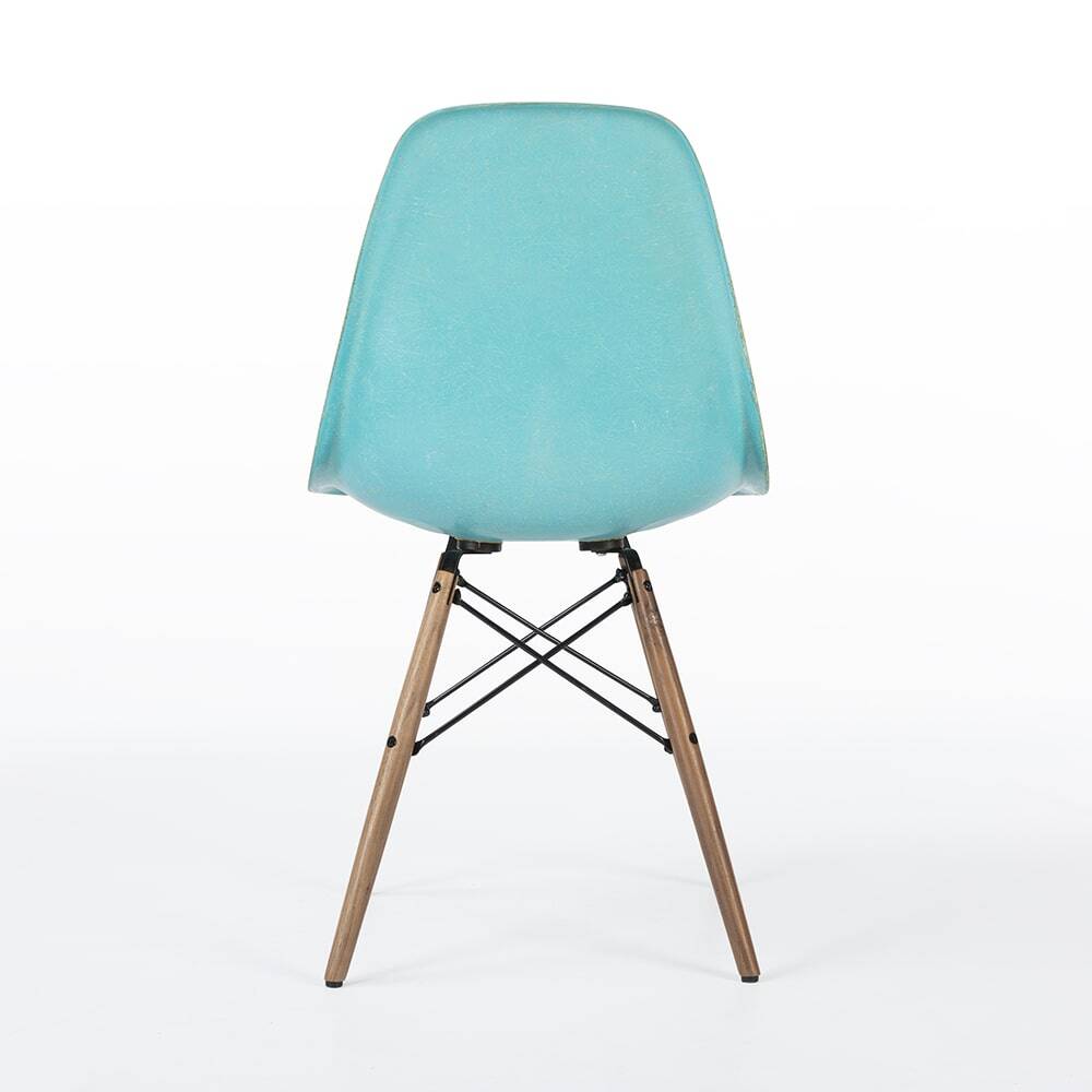 Turquoise Herman Miller Original Vintage Eames DSW Side Shell Chair