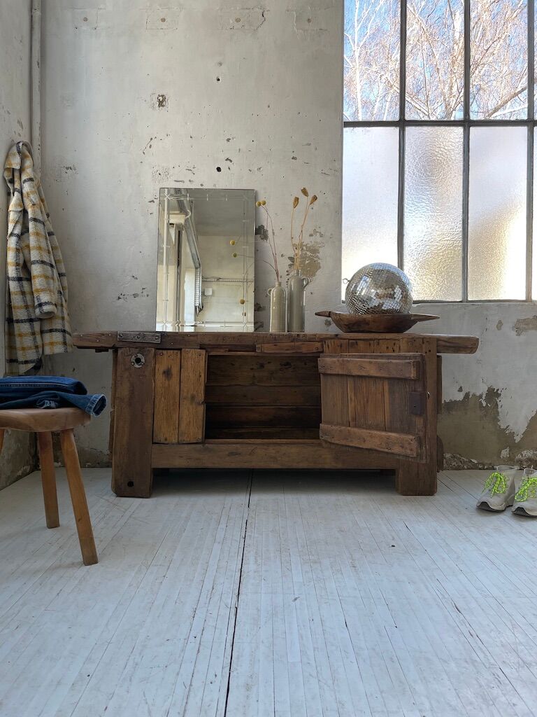 Established former brutalist console oak pine