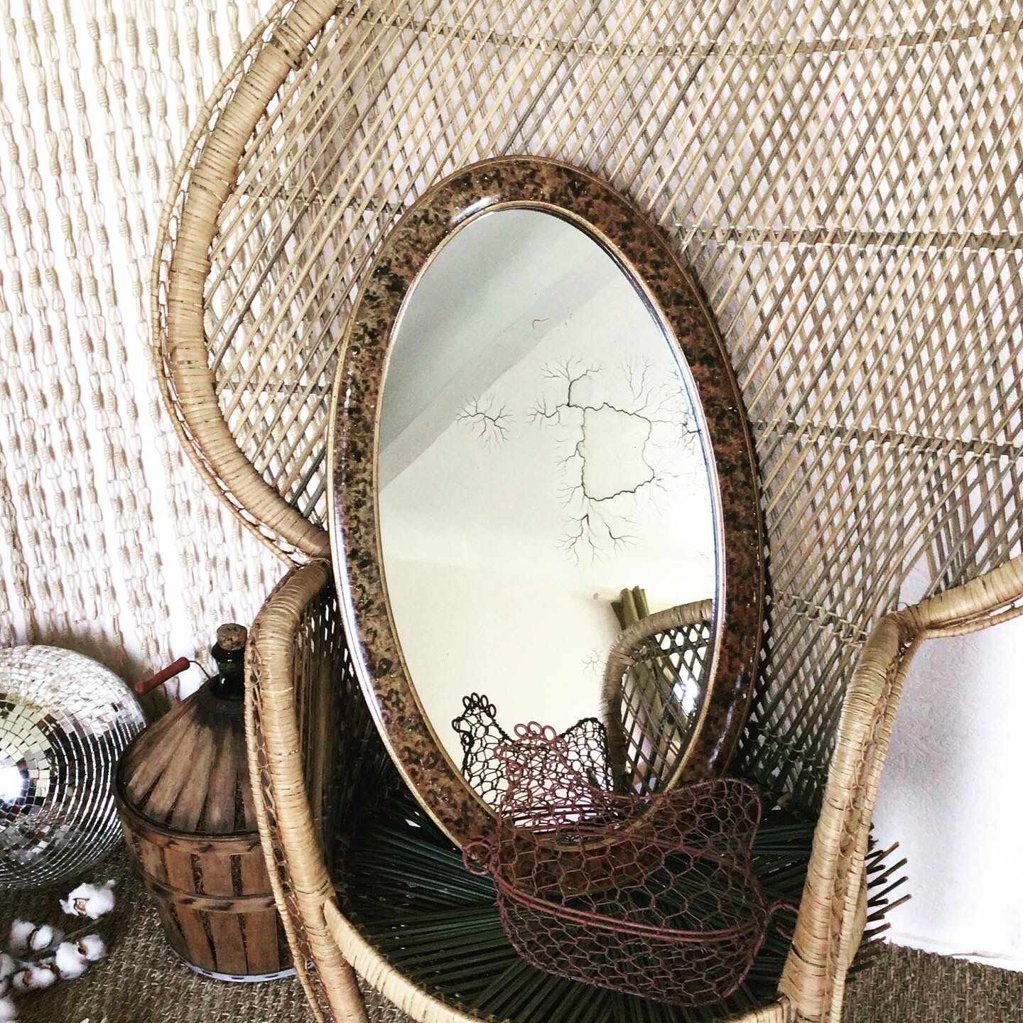 Old oval mirror