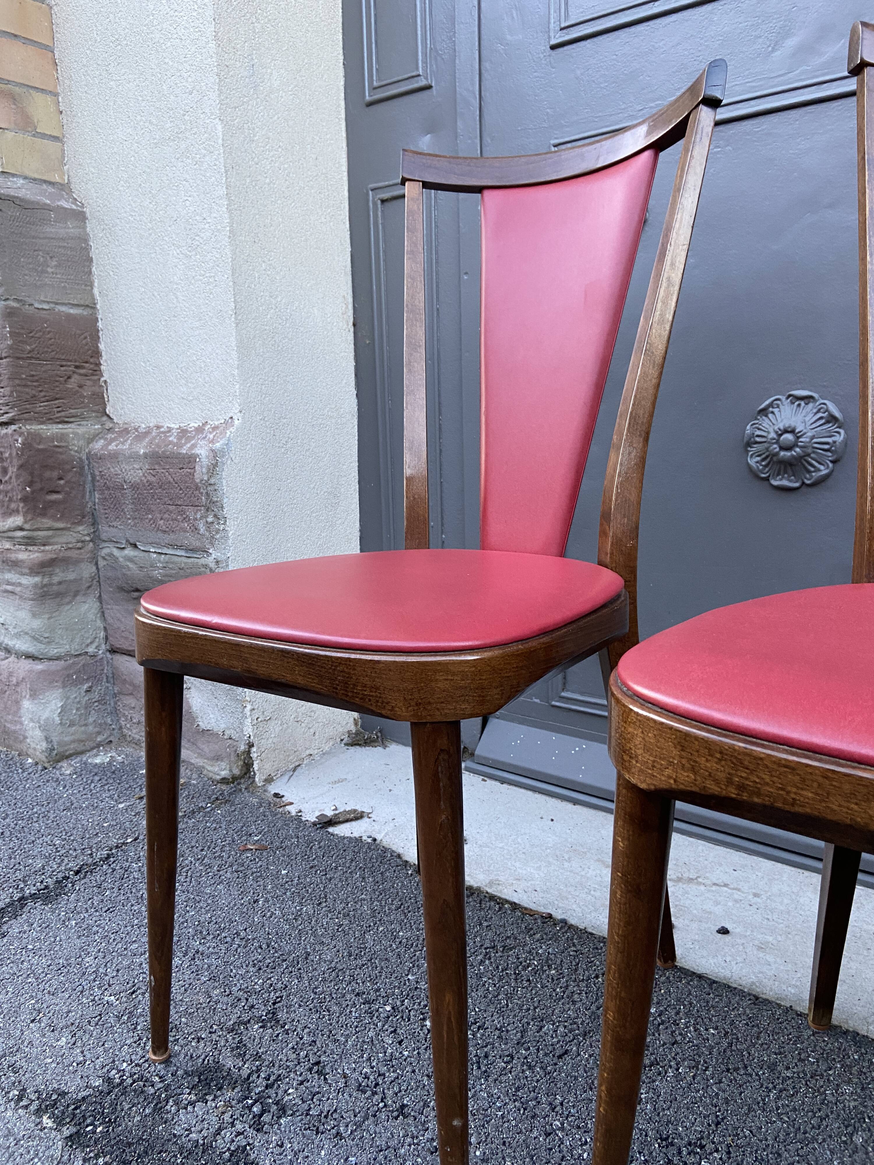 4 chairs Art Deco 1950