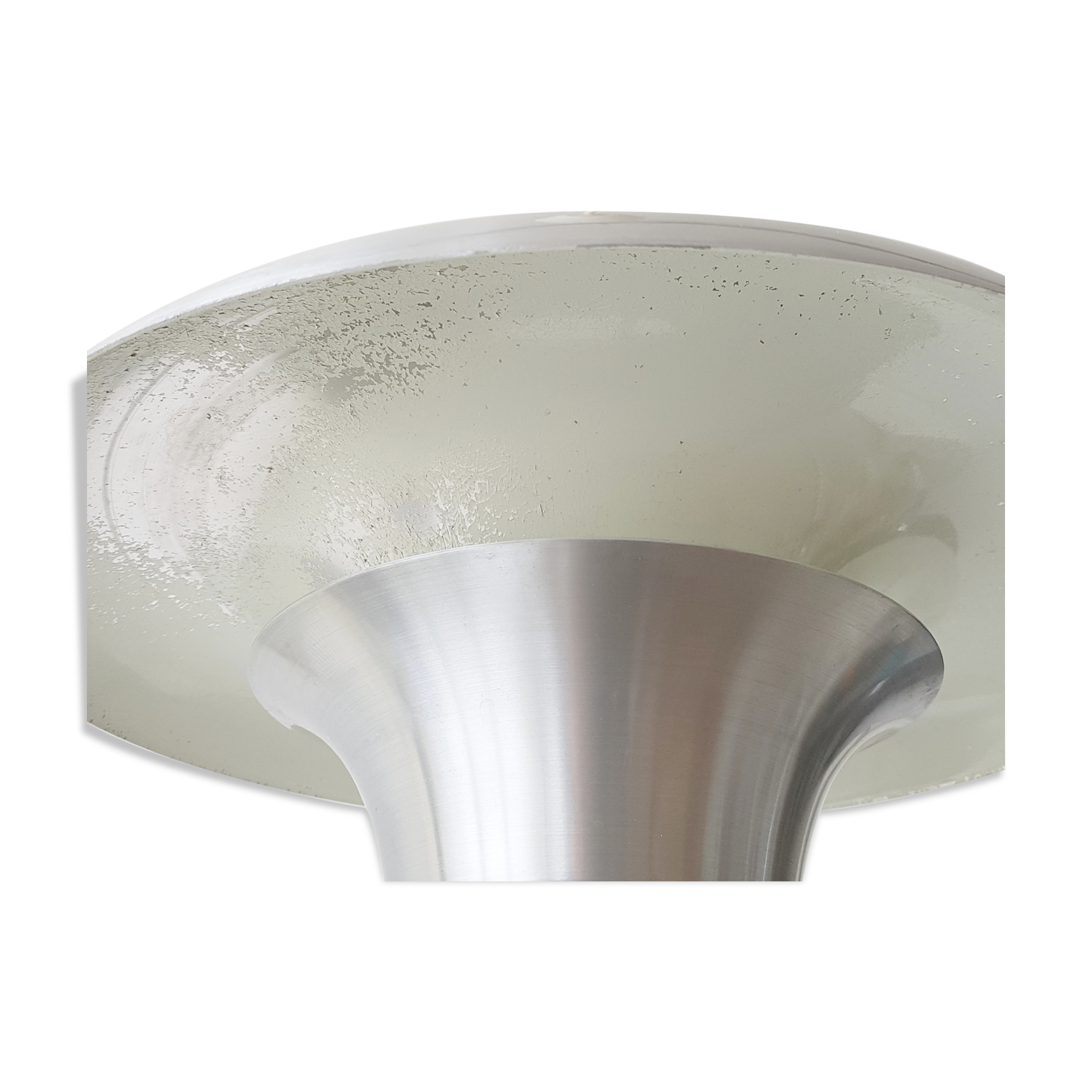 Scandinavian chandelier in brushed steel 1960