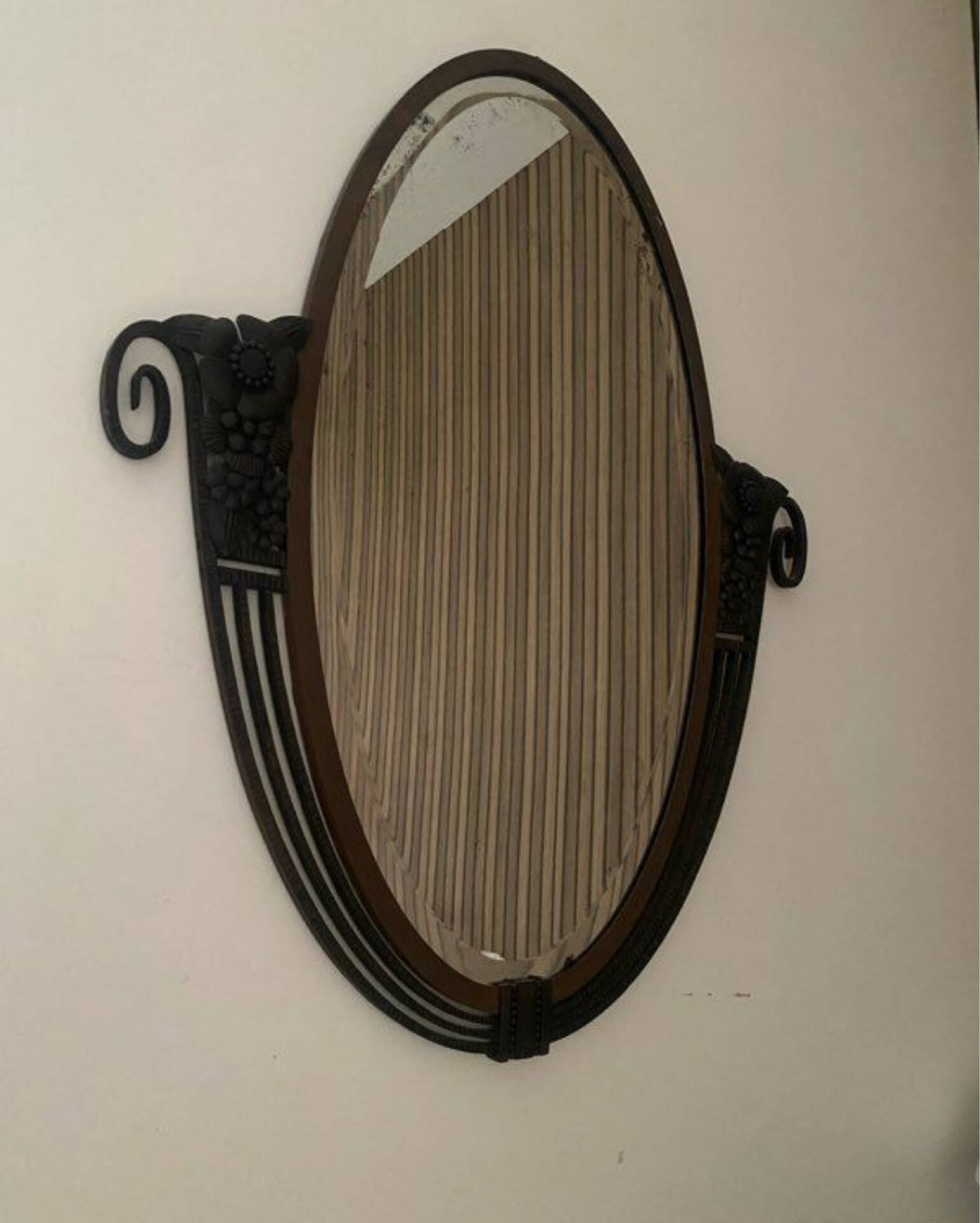Art deco wrought iron mirror